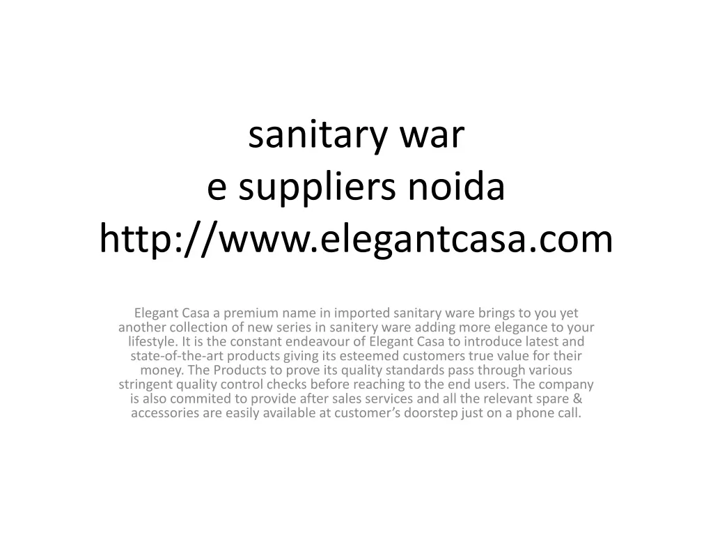 sanitary war e suppliers noida http www elegantcasa com