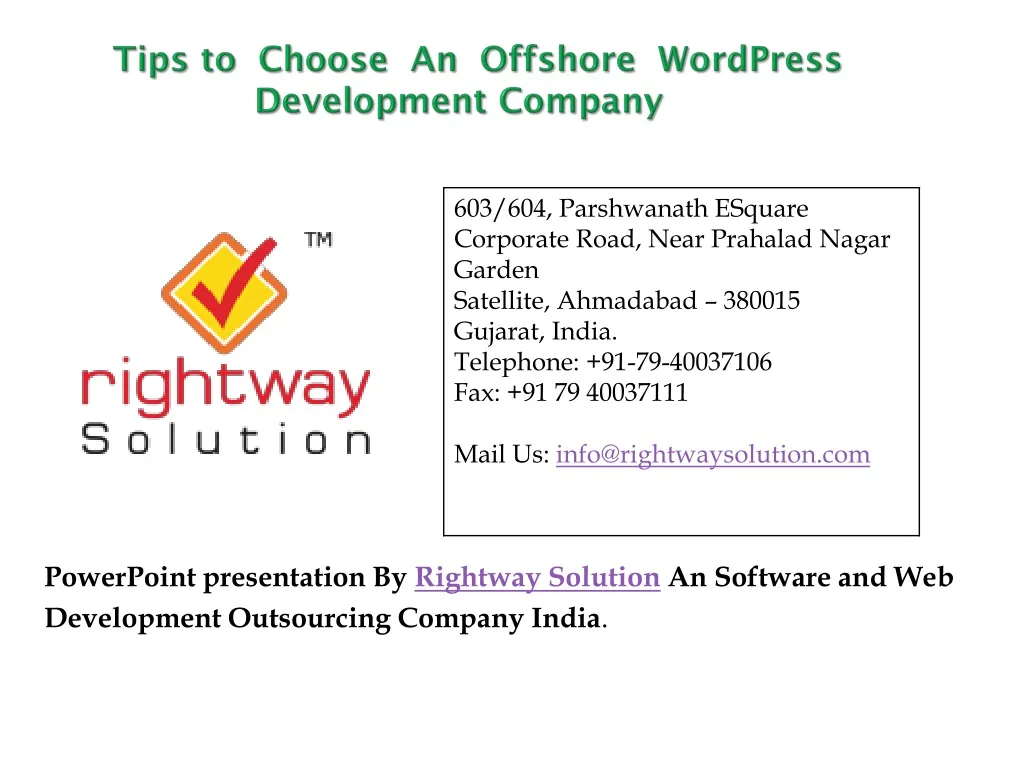 tips to choose an offshore wordpress d evelopment company