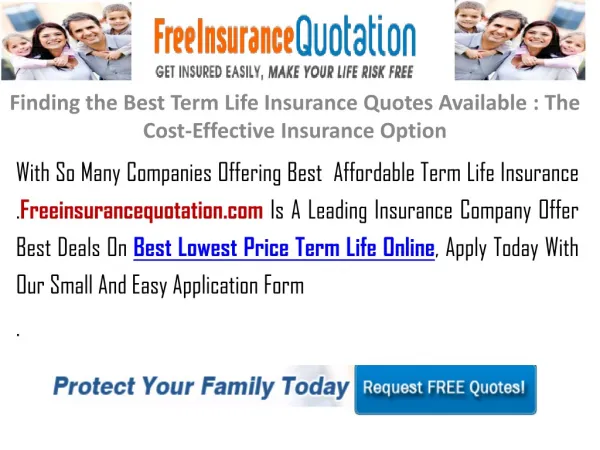 Finding the Best Term Life Insurance Quotes Available