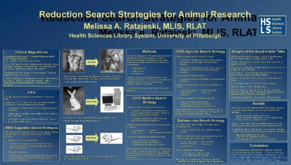 Reduction Search Strategies for Animal Research Melissa A. Ratajeski, MLIS, RLAT