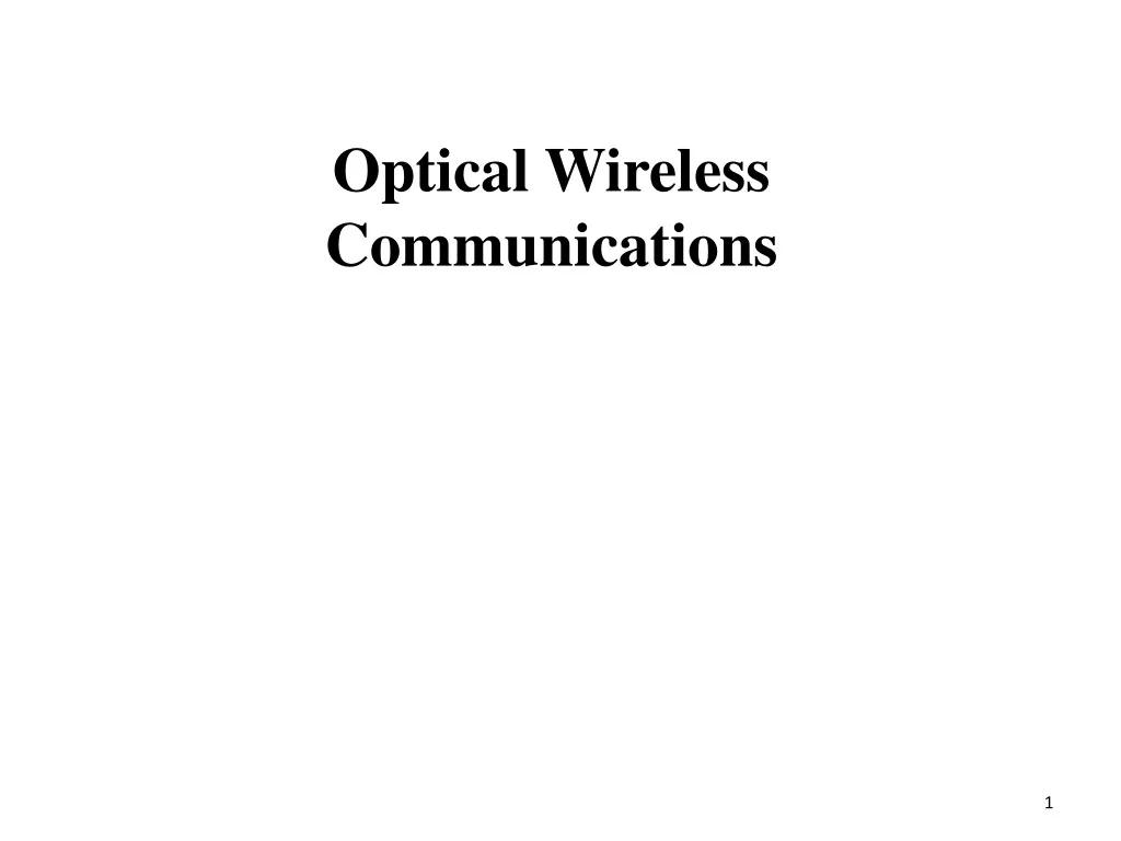 optical wireless communications