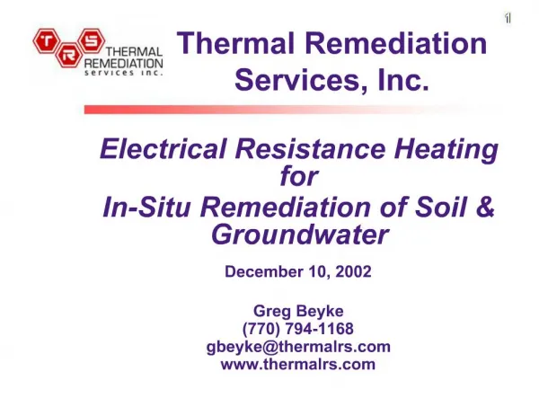 Thermal Remediation Services, Inc.