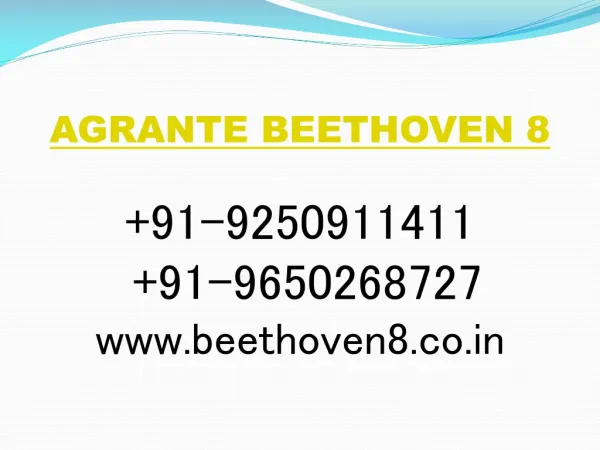 Beethoven 8 Sector 107 Gurgaon @ 9250911411