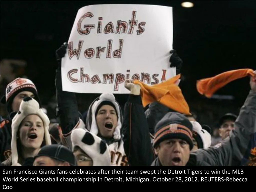 san francisco giants fans celebrates after their