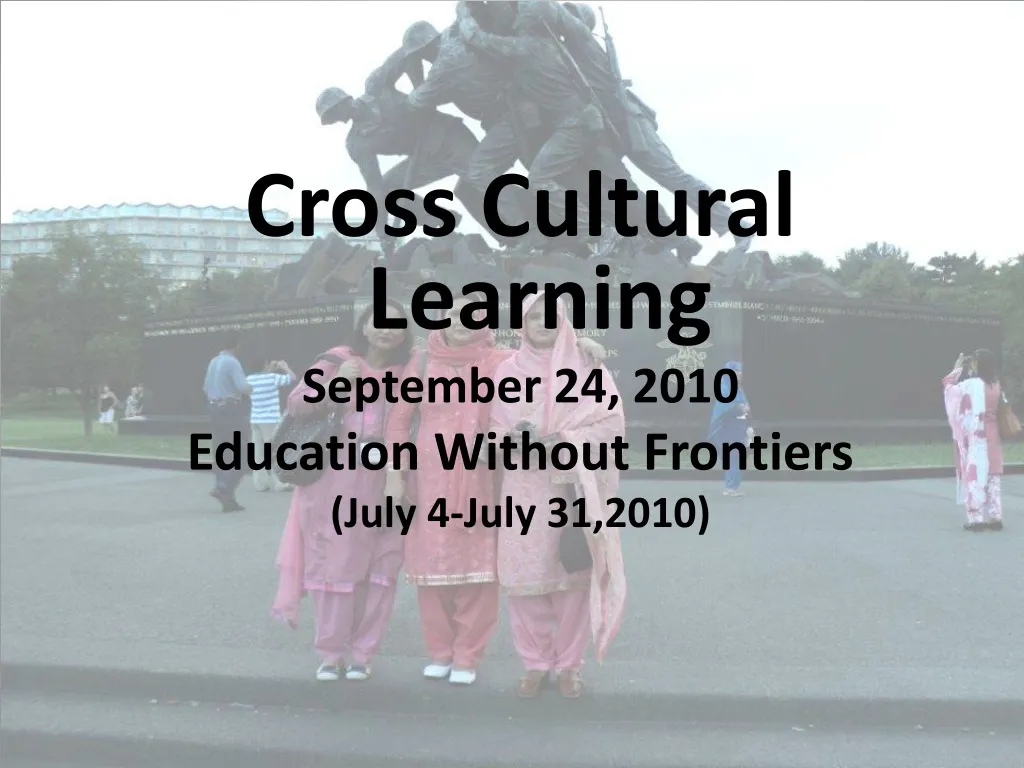 cross cultural learning september 24 2010