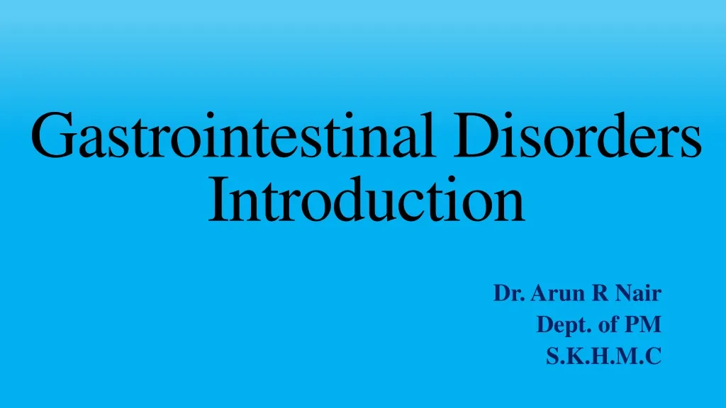 gastrointestinal disorders introduction