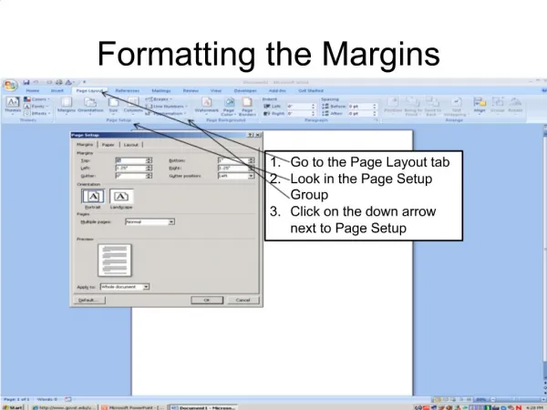 Formatting the Margins