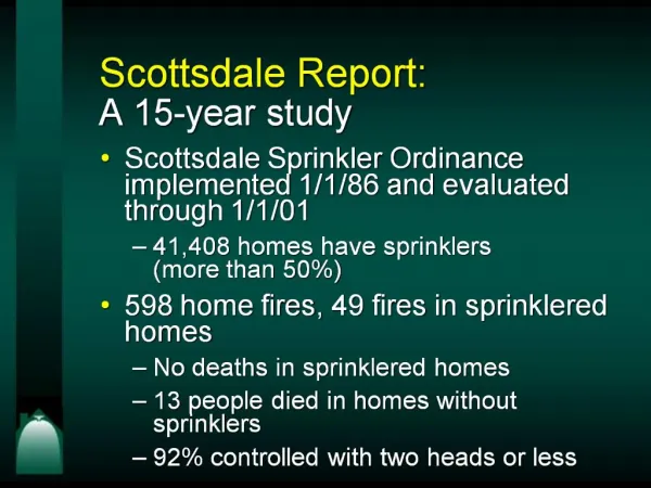 Scottsdale Report: A 15-year study