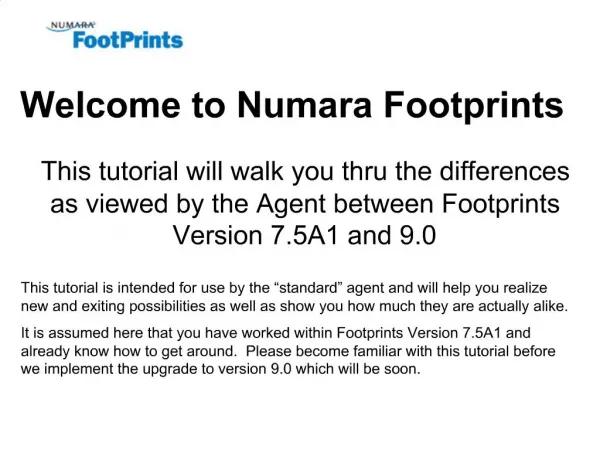 Welcome to Numara Footprints