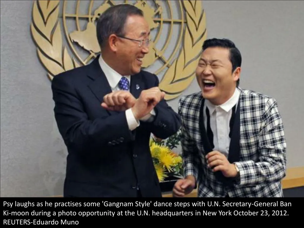 psy laughs as he practises some gangnam style