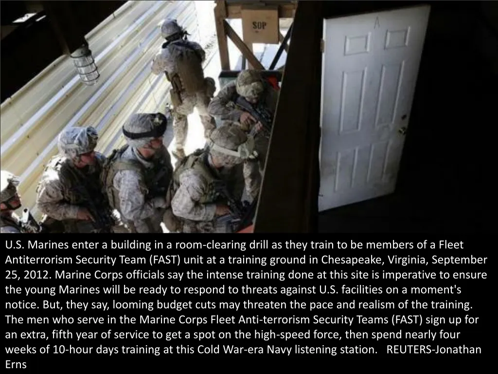 u s marines enter a building in a room clearing