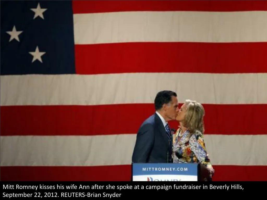 mitt romney kisses his wife ann after she spoke