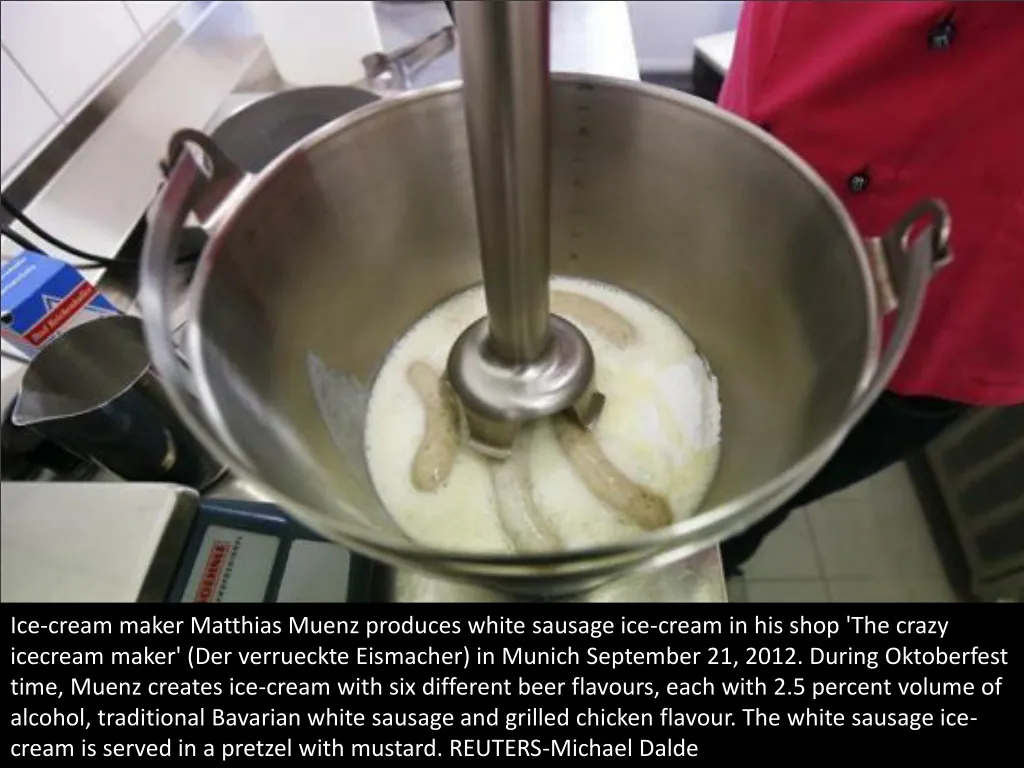 ice cream maker matthias muenz produces white