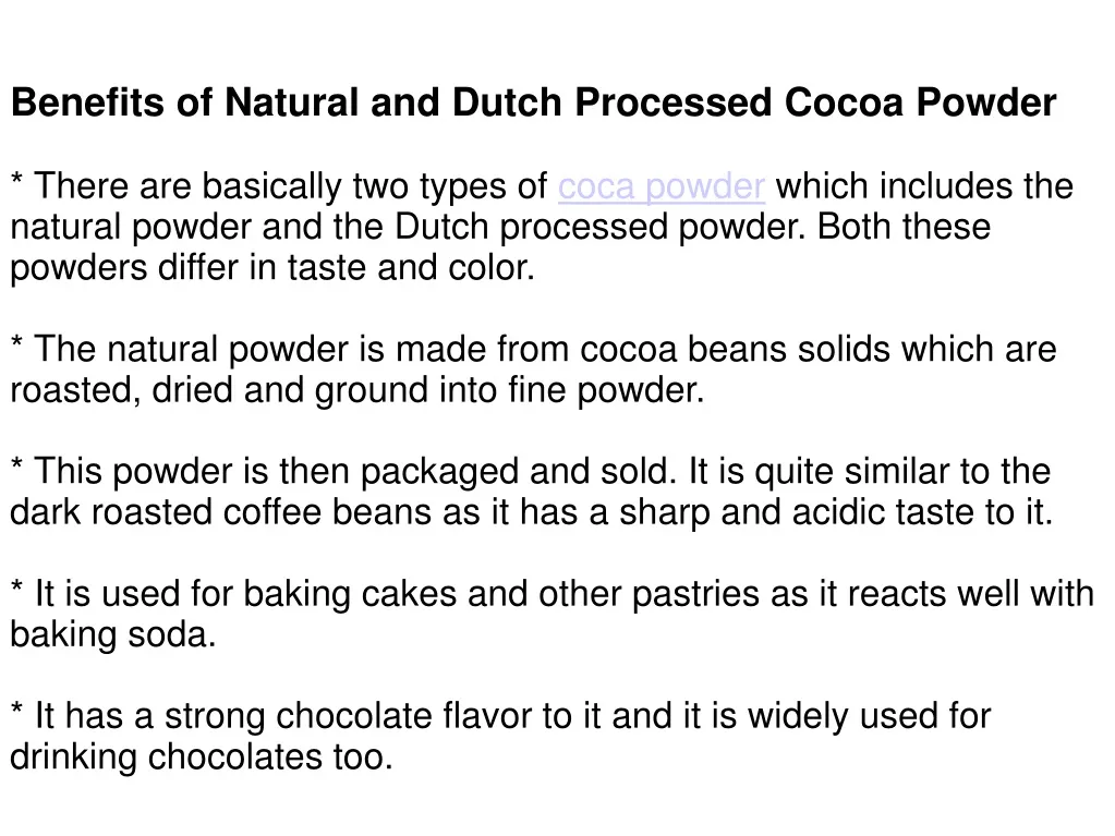 benefits of natural and dutch processed cocoa