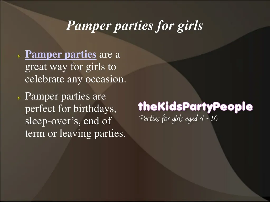 pamper parties for girls