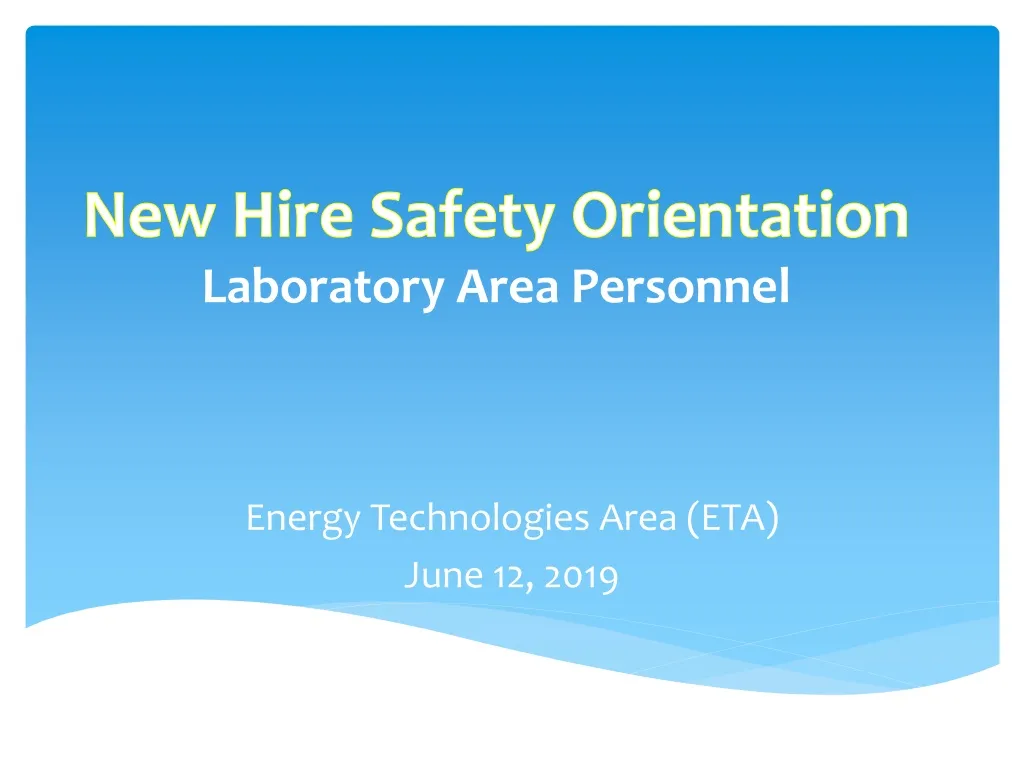 new hire safety orientation laboratory area personnel