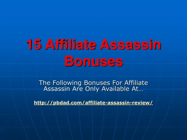 Affiliate Assassin Review