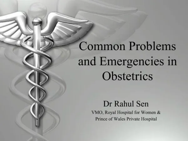 Common Problems and Emergencies in Obstetrics