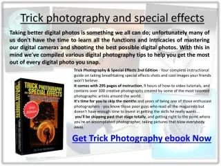 Professional Trick photography and special effects ebook - slide 1