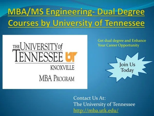 MBA/MS Engineering- Dual Degree Courses by University of Ten