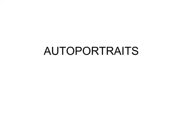 AUTOPORTRAITS