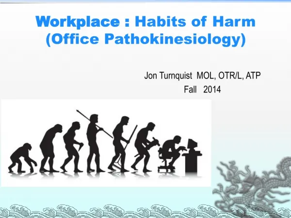 Workplace : Habits of Harm (Office Pathokinesiology )