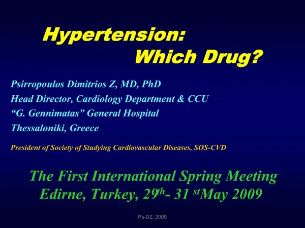 Hypertension: Which Drug
