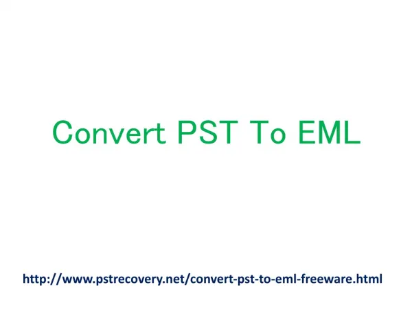 Convert PST to EML