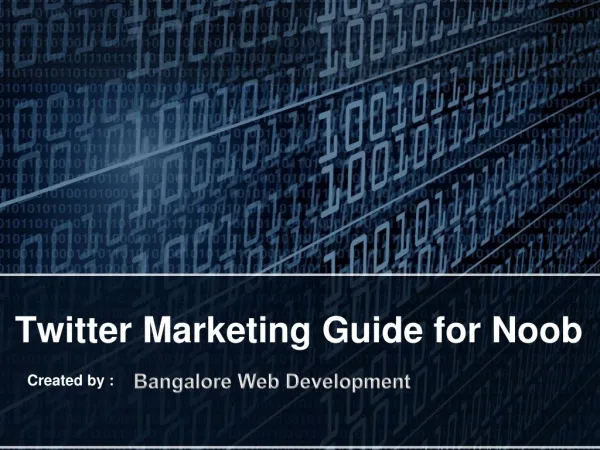 Twitter Marketing Guide for Noob
