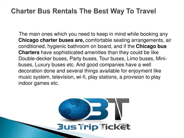 Charter Bus Rentals the Best Way To Travel