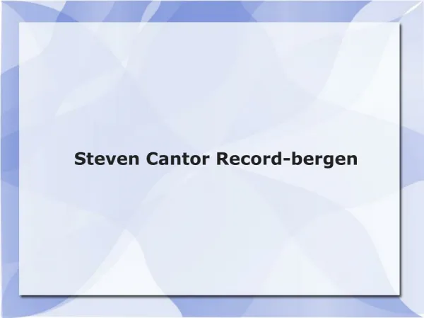 Steven Cantor Record-bergen