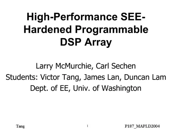 High-Performance SEE-Hardened Programmable DSP Array