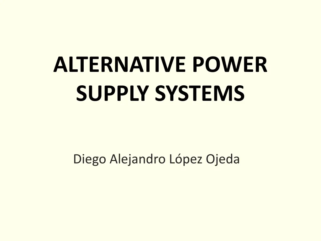 alternative power supply systems