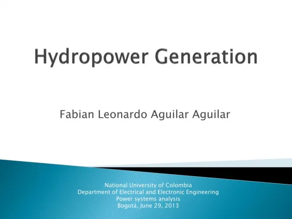 Hydropower Generation