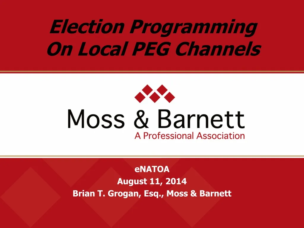 election programming on local peg channels