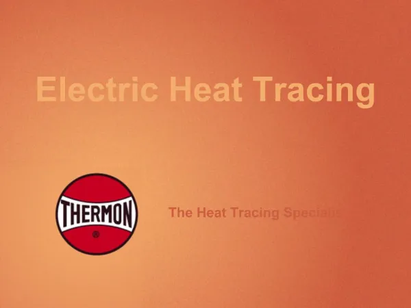 Electric Heat Tracing