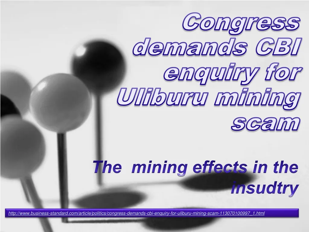 congress demands cbi enquiry for uliburu mining scam
