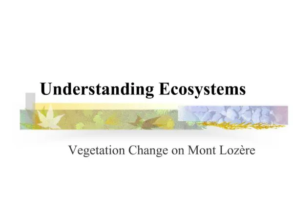 Understanding Ecosystems