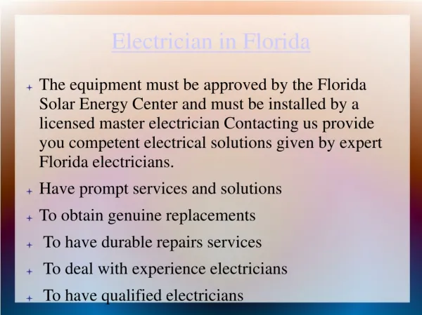 Electricians in Florida
