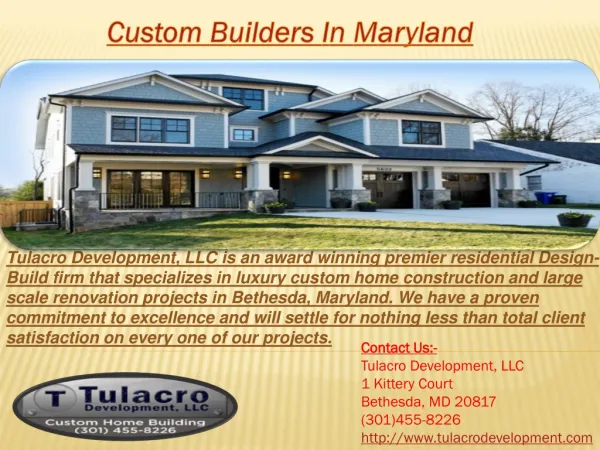 Custom Home Builders Maryland