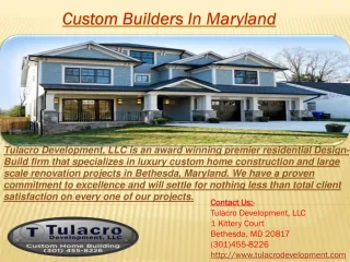 Custom Home Builders Maryland - slide 1