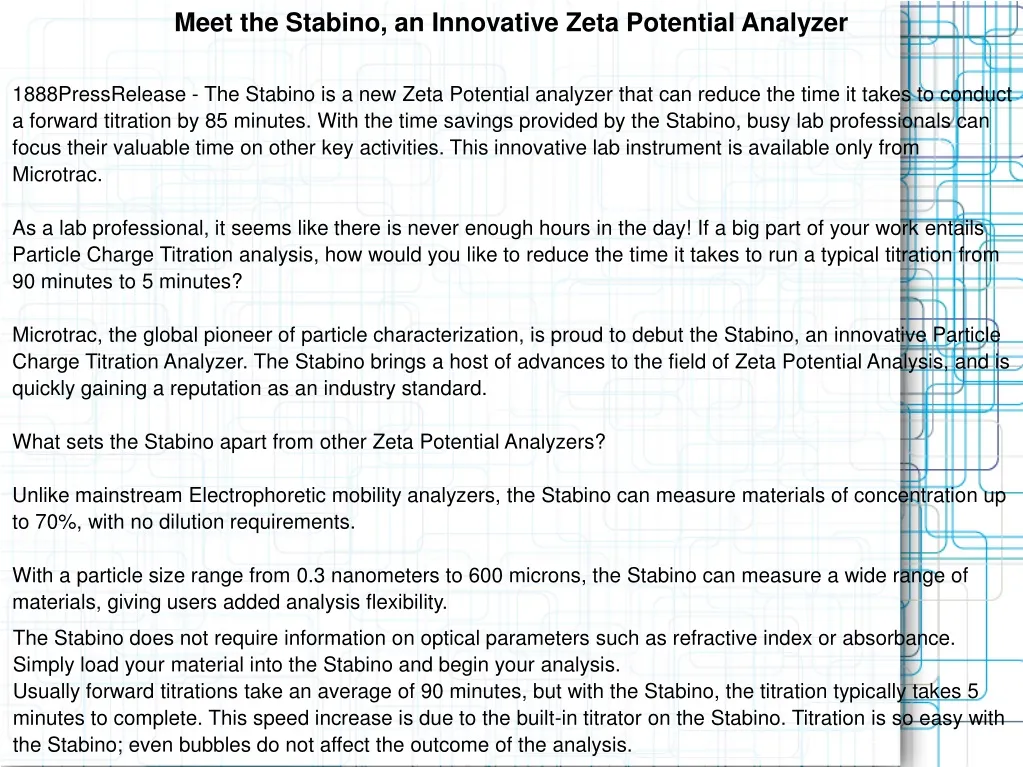 meet the stabino an innovative zeta potential