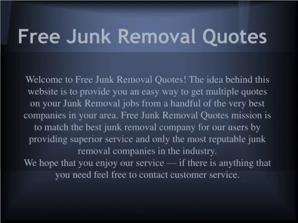 Free Junk Removal Quotes
