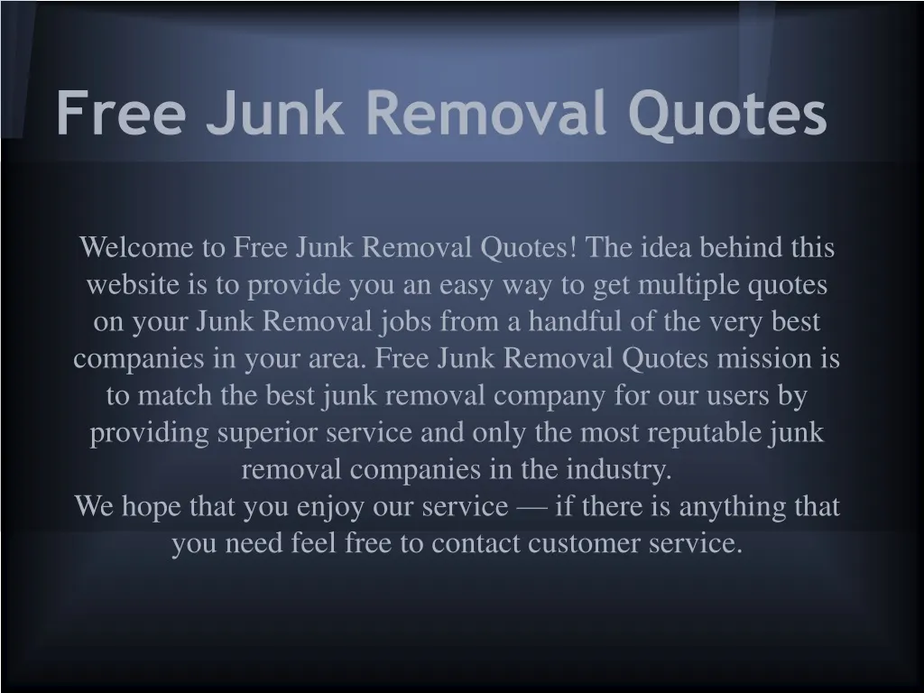 free junk removal quotes