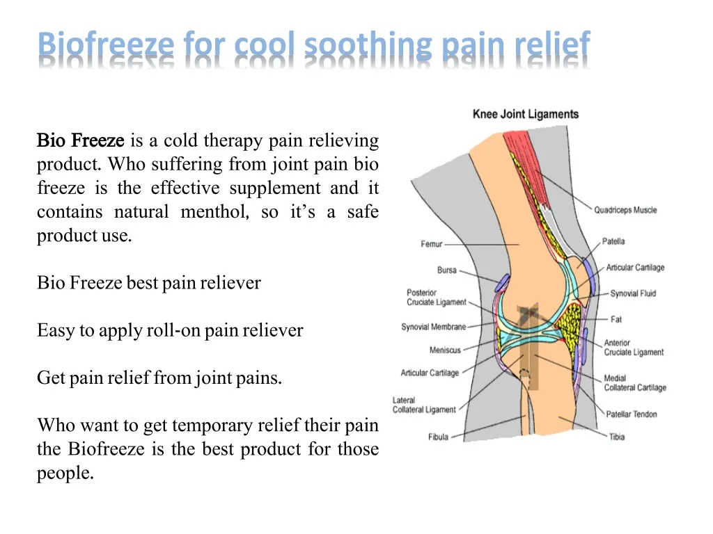 biofreeze for cool soothing pain relief