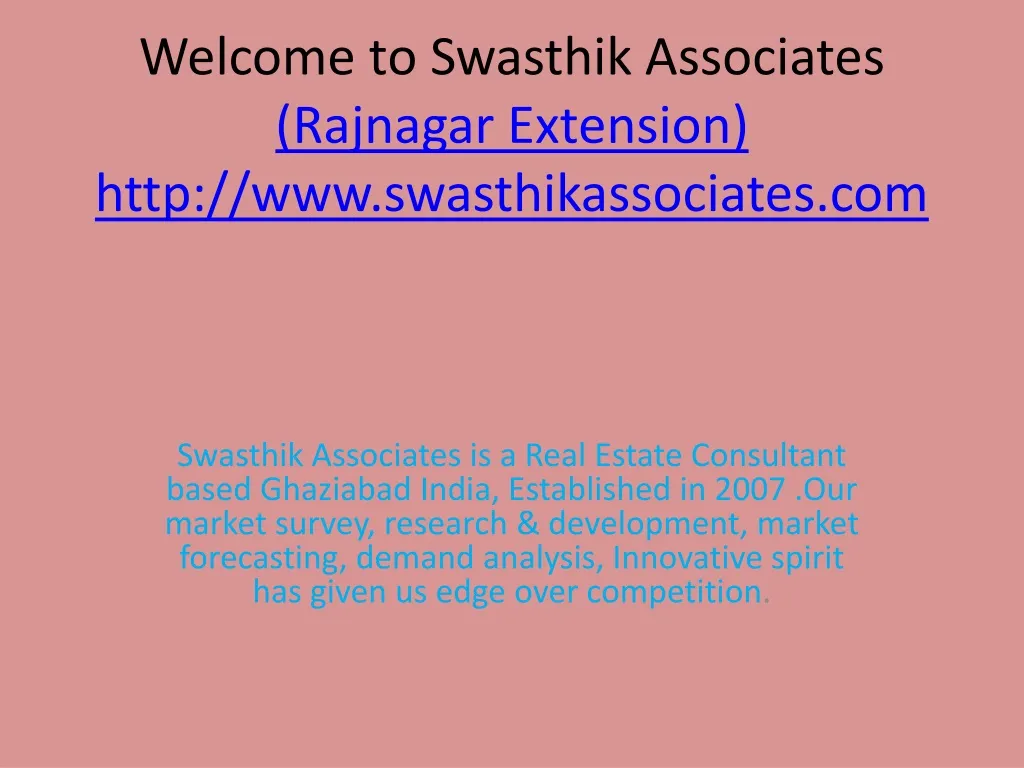 welcome to swasthik associates rajnagar extension http www swasthikassociates com