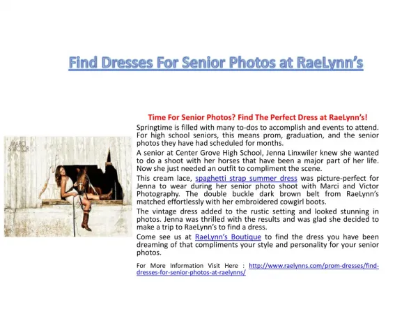 Find Dresses for senior