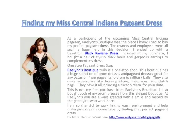 Finding my Miss Central Indiana Pageant Dress
