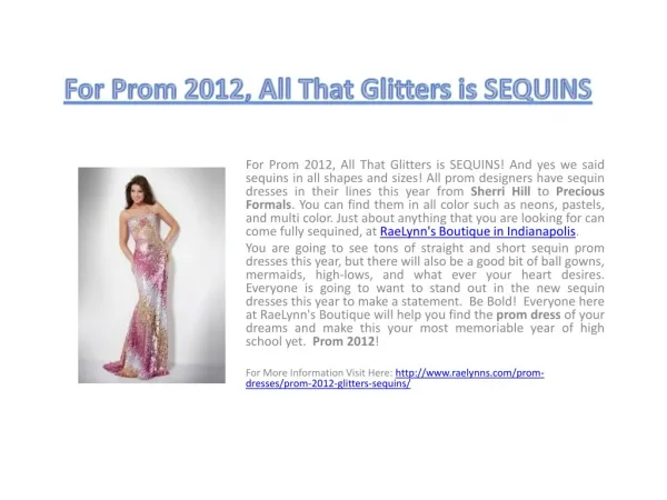 For Prom 2012, All That Glitters is