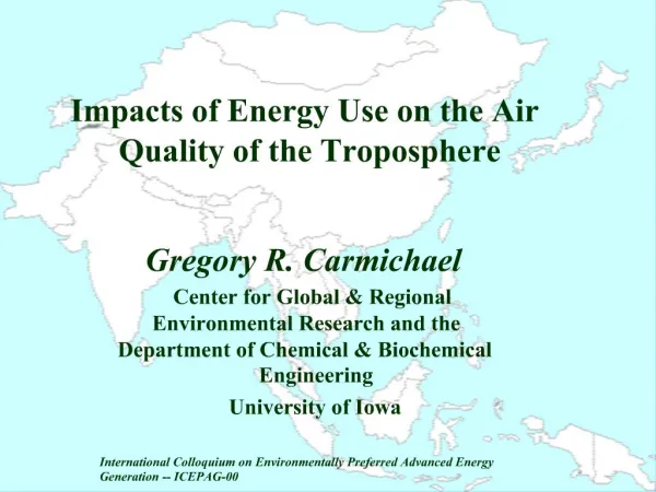 Impacts of Energy Use on the Air Quality of the Troposphere